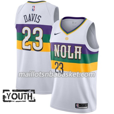 Maillot Enfant New Orleans Pelicans Anthony Davis 23 2018-19 Nike City Edition Blanc Swingman